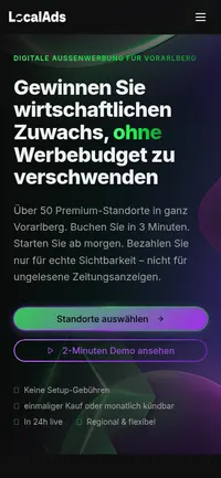 Referenzprojekt localads.at, Ansicht am Handy