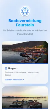 Referenzprojekt seetaxi.at, Ansicht am Handy